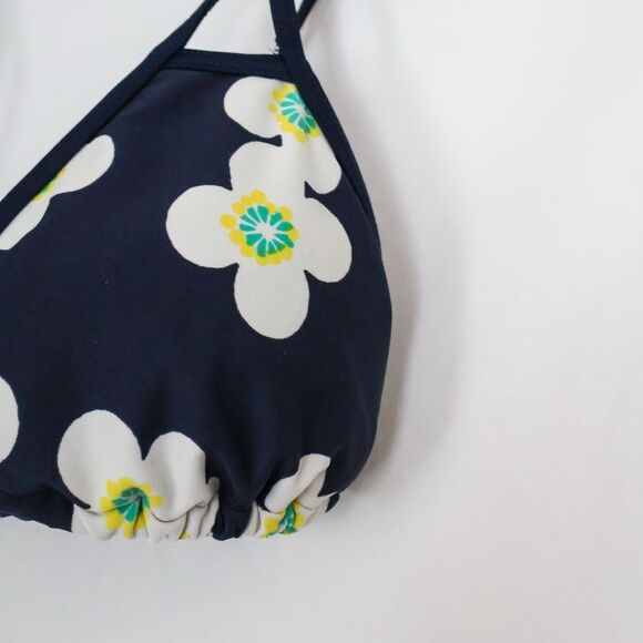 Aerie Navy and White Daisy Strappy Triangle Bikini L/XL - Picture 3 of 10